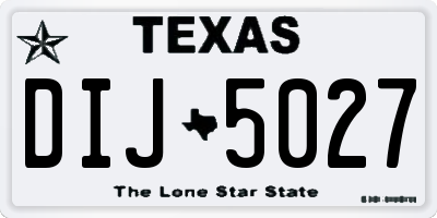 TX license plate DIJ5027