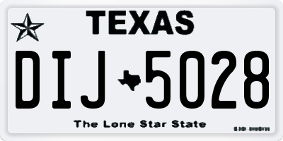 TX license plate DIJ5028