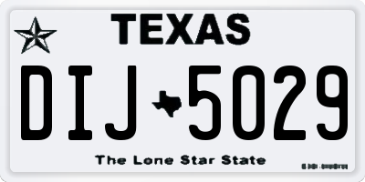 TX license plate DIJ5029