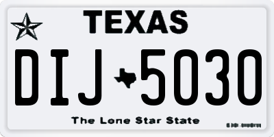 TX license plate DIJ5030