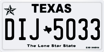TX license plate DIJ5033