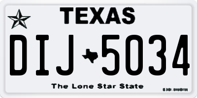 TX license plate DIJ5034