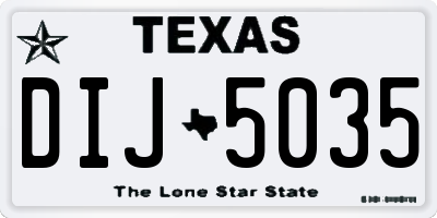 TX license plate DIJ5035