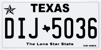 TX license plate DIJ5036