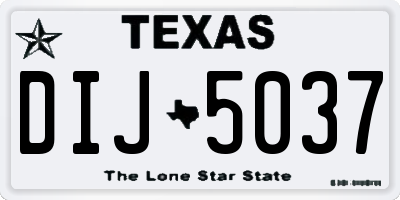 TX license plate DIJ5037