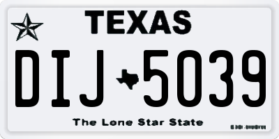 TX license plate DIJ5039
