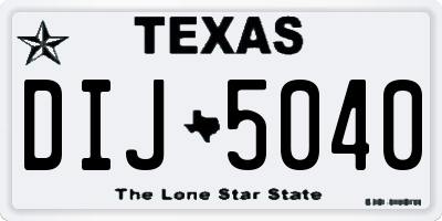 TX license plate DIJ5040