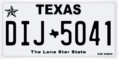 TX license plate DIJ5041