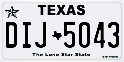 TX license plate DIJ5043
