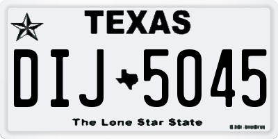 TX license plate DIJ5045