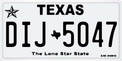 TX license plate DIJ5047