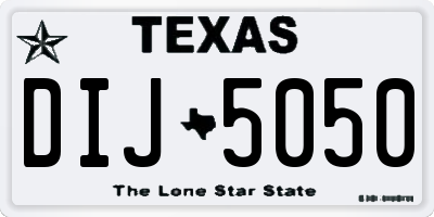 TX license plate DIJ5050