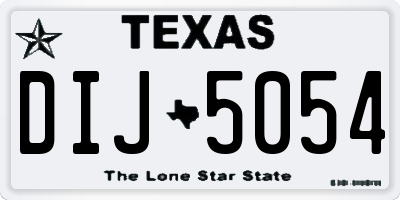 TX license plate DIJ5054