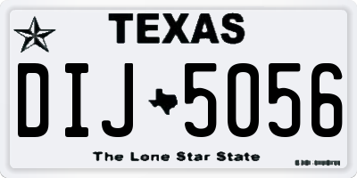 TX license plate DIJ5056
