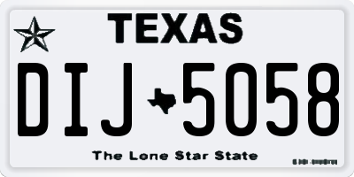 TX license plate DIJ5058
