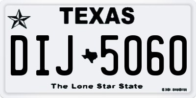 TX license plate DIJ5060