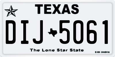 TX license plate DIJ5061