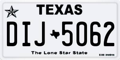 TX license plate DIJ5062