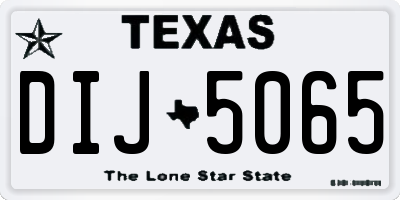 TX license plate DIJ5065