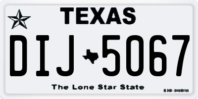 TX license plate DIJ5067