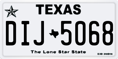 TX license plate DIJ5068