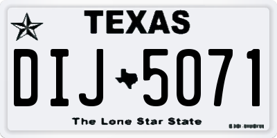 TX license plate DIJ5071