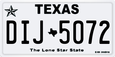 TX license plate DIJ5072