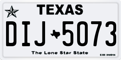 TX license plate DIJ5073
