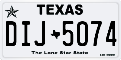 TX license plate DIJ5074