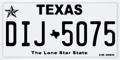 TX license plate DIJ5075