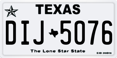 TX license plate DIJ5076
