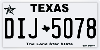 TX license plate DIJ5078