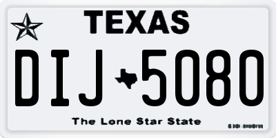 TX license plate DIJ5080