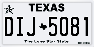 TX license plate DIJ5081