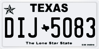 TX license plate DIJ5083