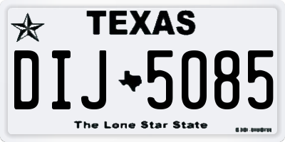 TX license plate DIJ5085