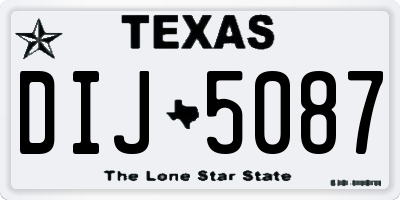 TX license plate DIJ5087