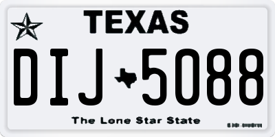 TX license plate DIJ5088