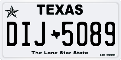TX license plate DIJ5089