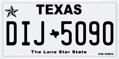 TX license plate DIJ5090