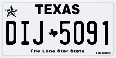 TX license plate DIJ5091