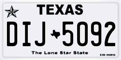 TX license plate DIJ5092