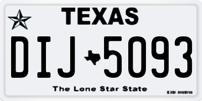 TX license plate DIJ5093
