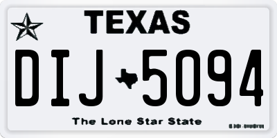 TX license plate DIJ5094