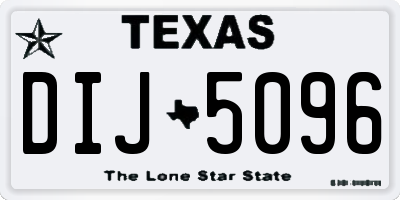 TX license plate DIJ5096