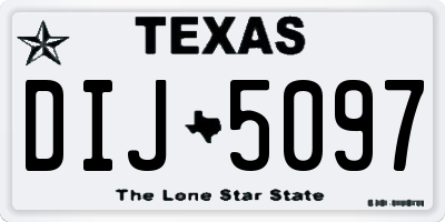 TX license plate DIJ5097