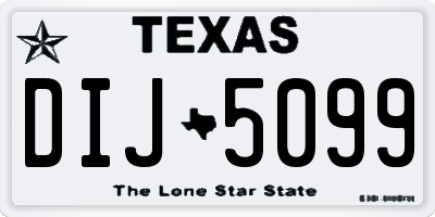 TX license plate DIJ5099