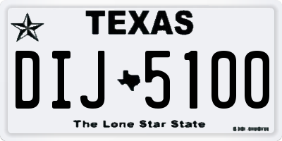 TX license plate DIJ5100