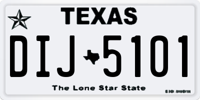 TX license plate DIJ5101