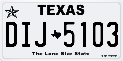 TX license plate DIJ5103